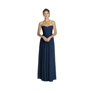 Midnight Blue Dessy Strapless Bridesmaid Dress